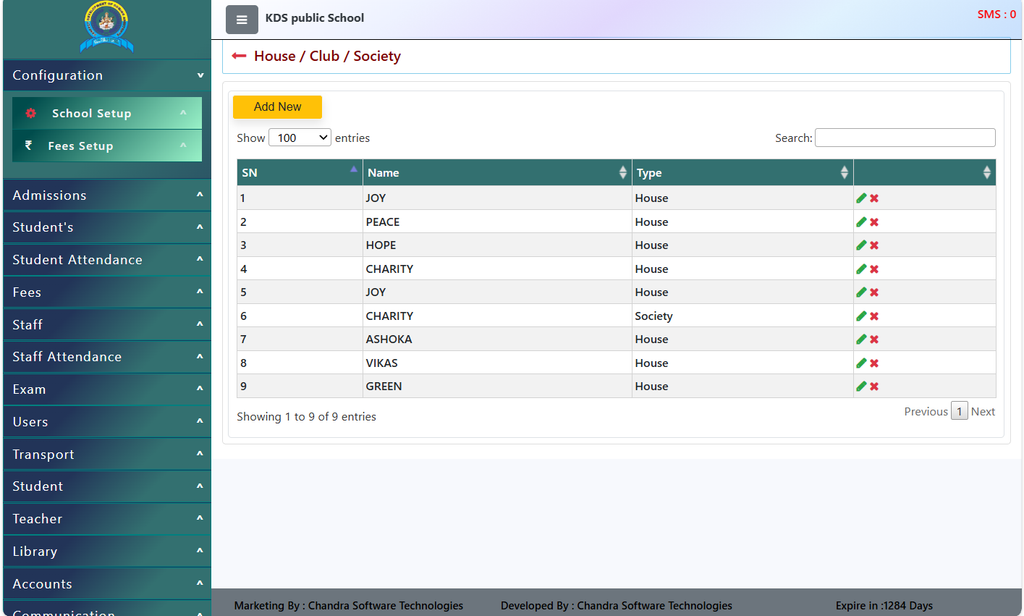 House/Club Dashboard