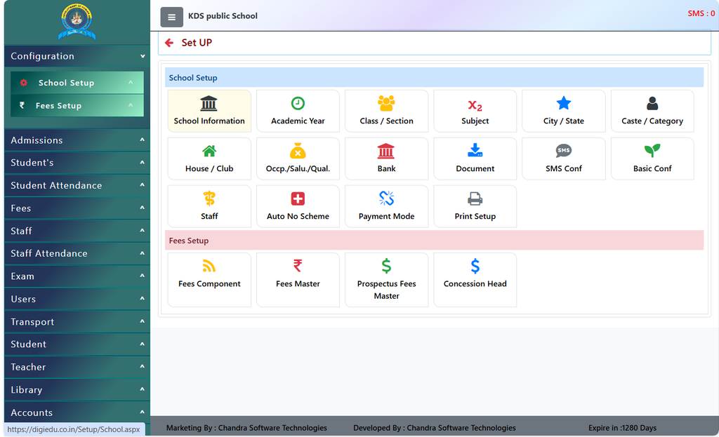 School Configuration Dashboard